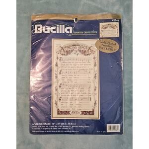 Bucilla Counted Cross Stitch Kit AMAZING GRACE 12x20 Floral Vintage 42563 New